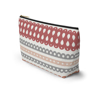 Ribbon Candy Accessory Pouch w T-bottom in Red